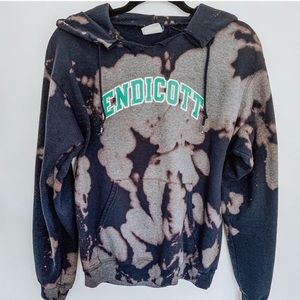 Endicott College Bleached Tie Dye Hoodie